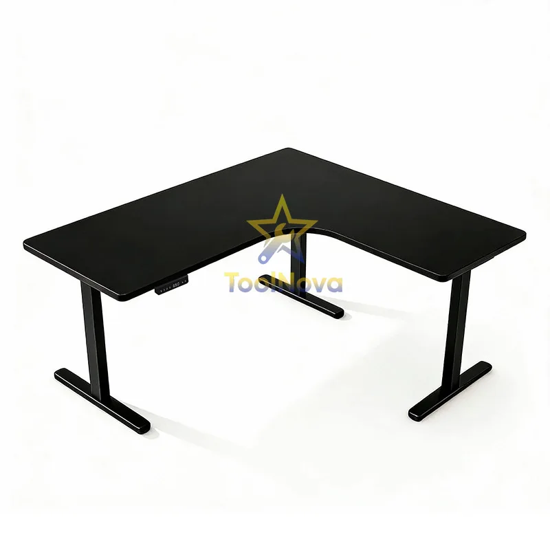 Solid wood electric lifting table Household computer desk Solid wood legs turn corner L-shaped computer desk Workbench Office de