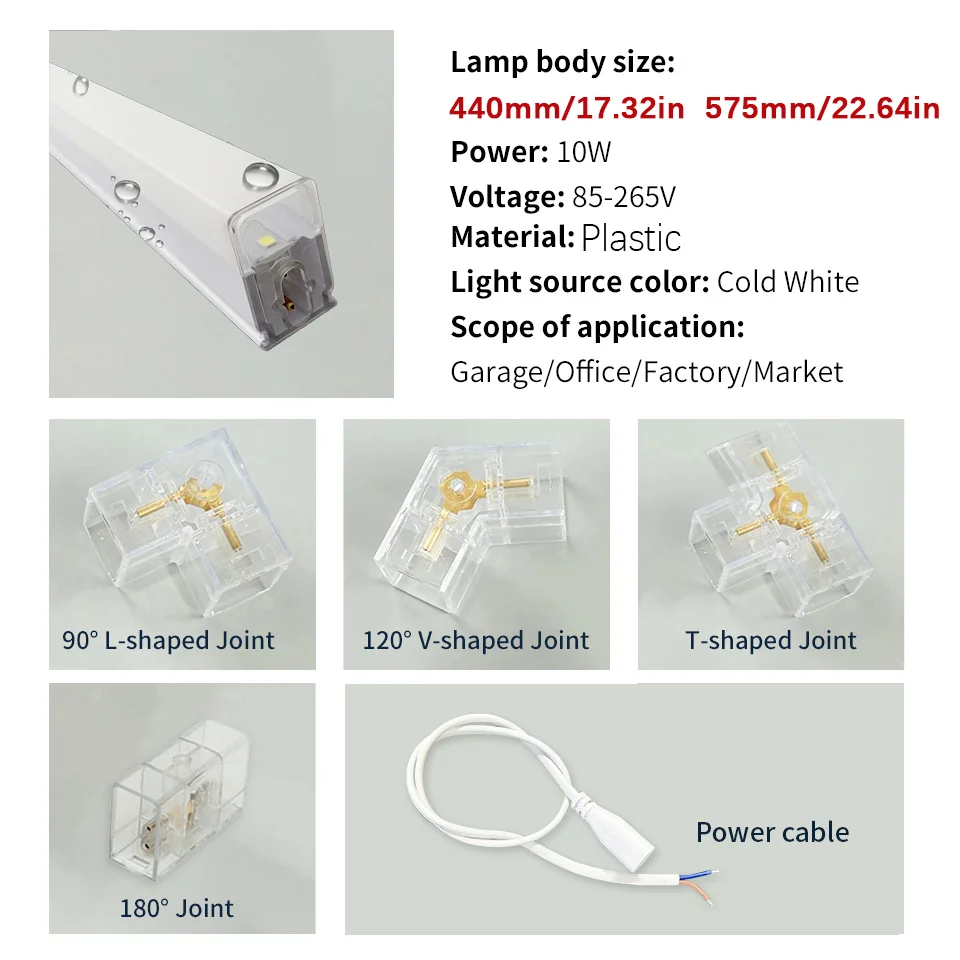 Garage Light Hexagon Light Lamp 440mm Led Tube Honeycomb AC85-265V Led Tube Lighting For Garge Office Workshop Studio Customized