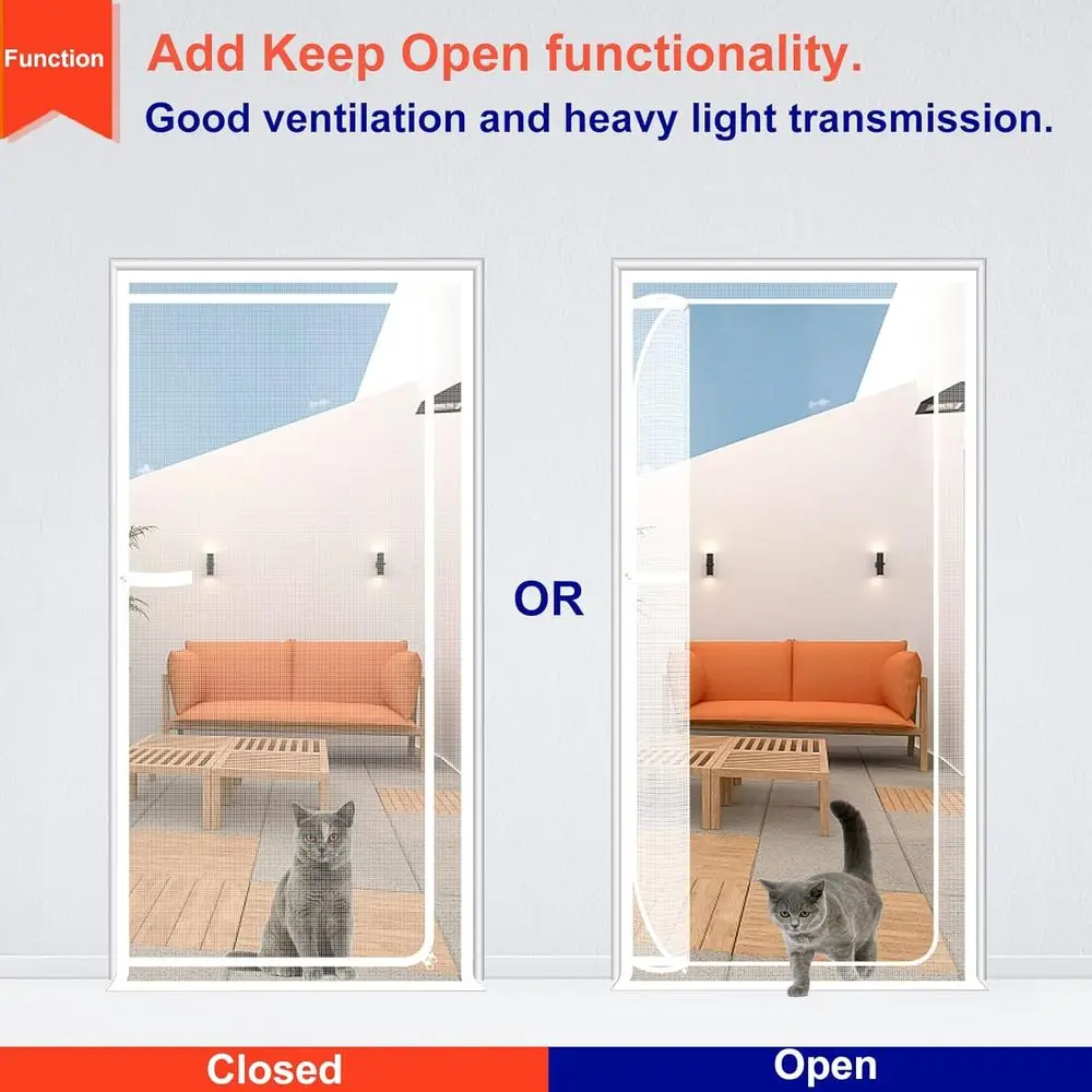 Reinorced Cat sn Door Baby gate its Door Size 38''x 83'', Thickened Pet Resistant Mesh Sn Door or Living Room, Bedroom, Kitchen,