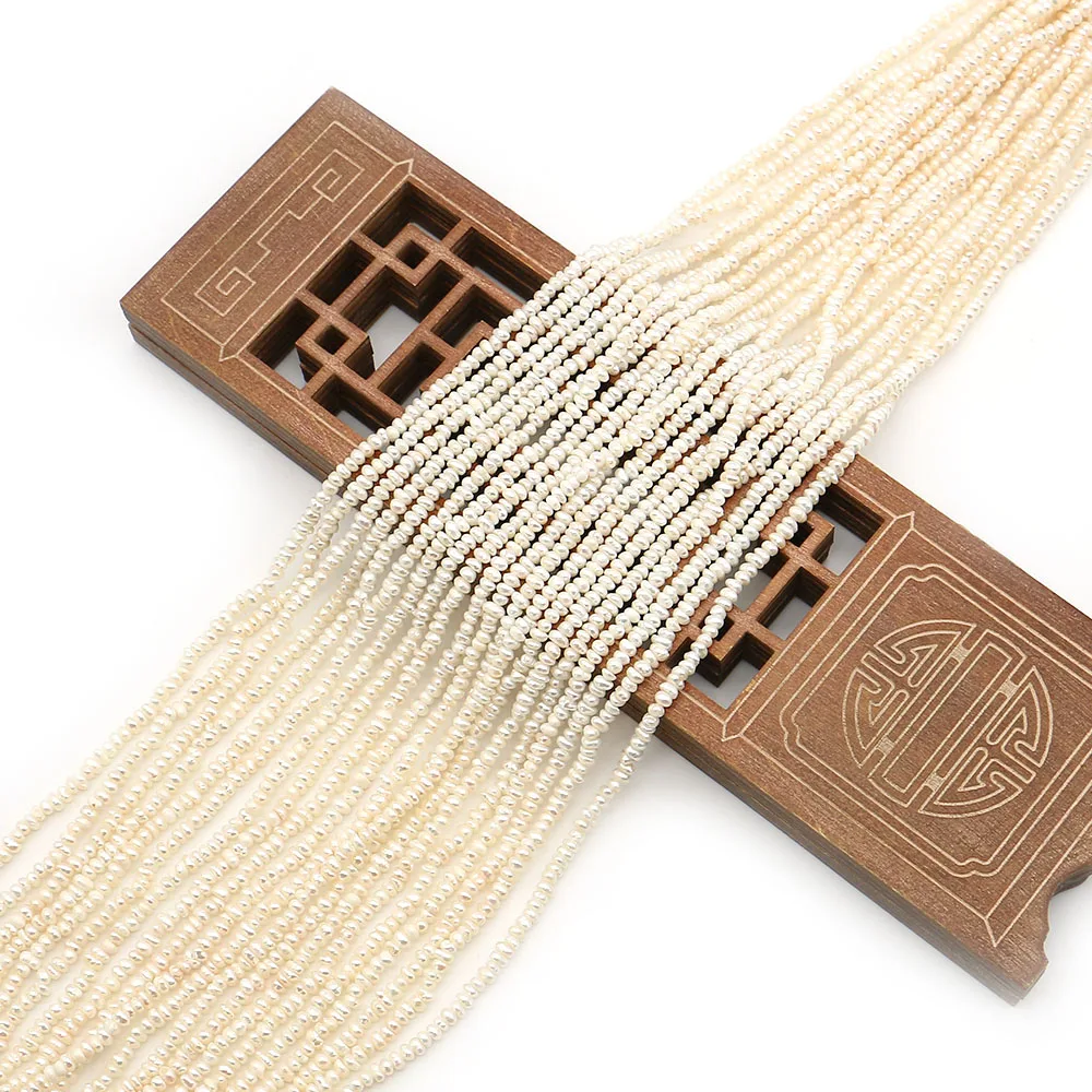 1strand Exquisite Light Luxury Natural Freshwater Baroque Irregular Straight-hole Small Flat Pearl Beads DIY Jewelry Necklaces