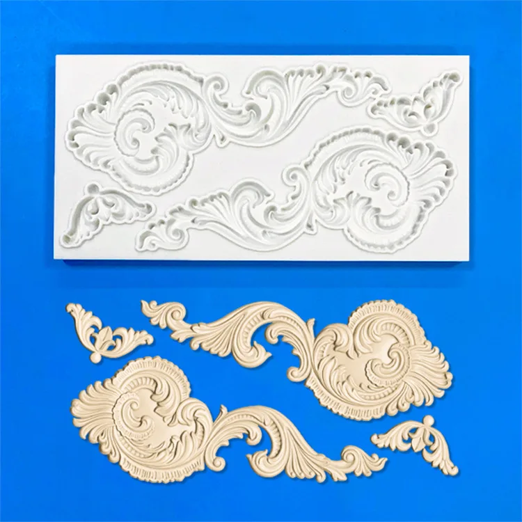 

Mirosie New Baroque European Style Retro Embossed Mold Fondant Cake Decoration Resin Molds Plaster Embossed Silicone Mold