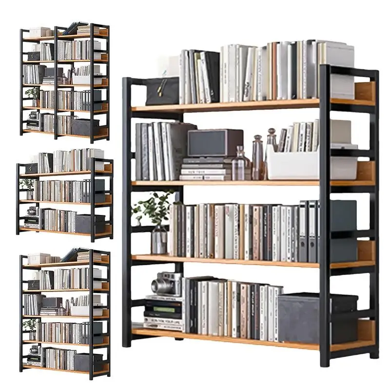 

Bookcase 5 Tier Bookshelf Organizer Modern Design Storage Rack Library Bookshelf Shelves Living Room Furniture Home Storage