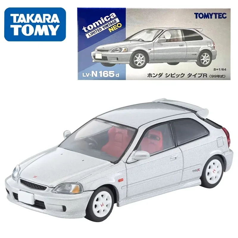 Takara Tomie Tomytec Tomica 1/64 TLV-N165d Honda Civic Type R Ek9 Zilveren Legering Speelgoed Motor Diecast Metalen Model Cadeau