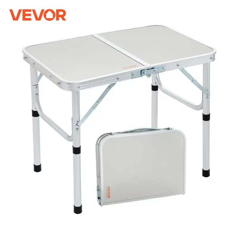 VEVOR 24x6in Camping Folding Table Outdoor Picnic Kitchen Work Rectangle Desk Barbecue Dinner Desk for Fishing Hiking Self Drive