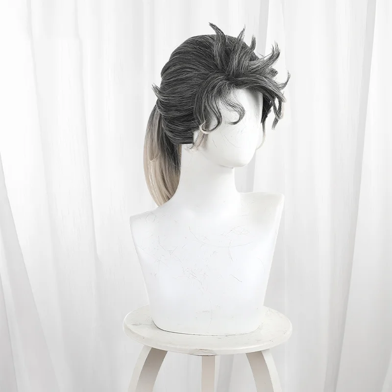 Juego Identity V Compositor Umber Cosplay peluca negro plata gradiente alto cola de caballo peinado para Comicon fiesta adultos mujeres hombres