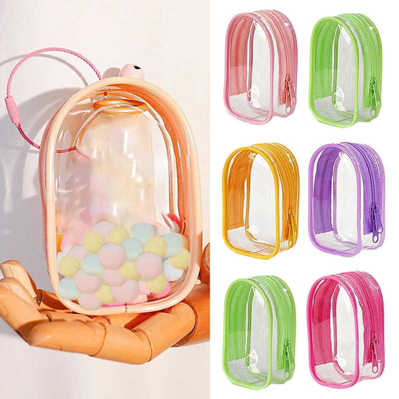 1pc Jewelry Storage Box Transparent Storage Bag Box Keychain Bag Storage Box Wallet Cute Doll Display Out Bag