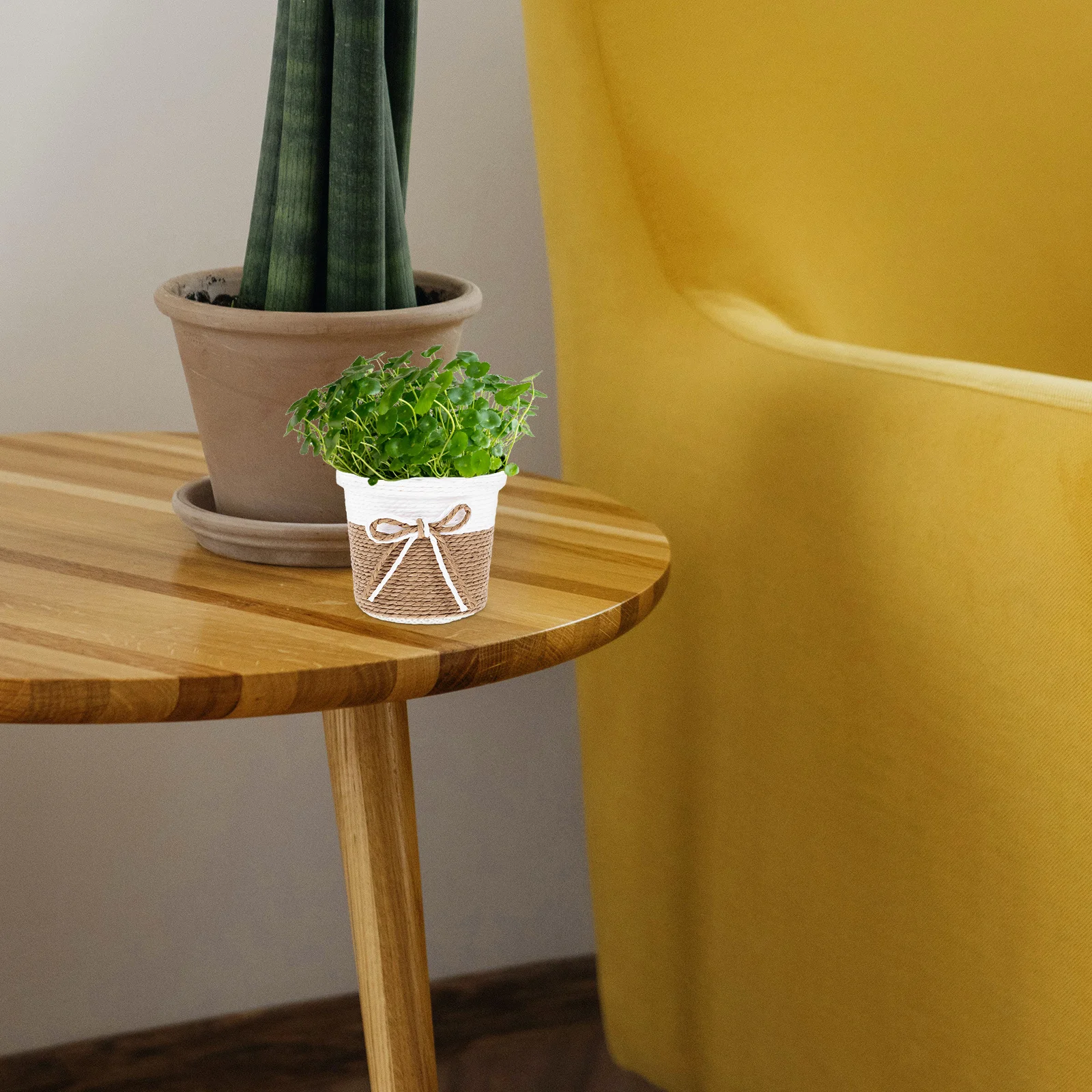 

4Pcs Multicolor Woven Planter Basket Handwoven Rustic Style Indoor Plant Baskets Decorative Storage Basket for Flowers Garden