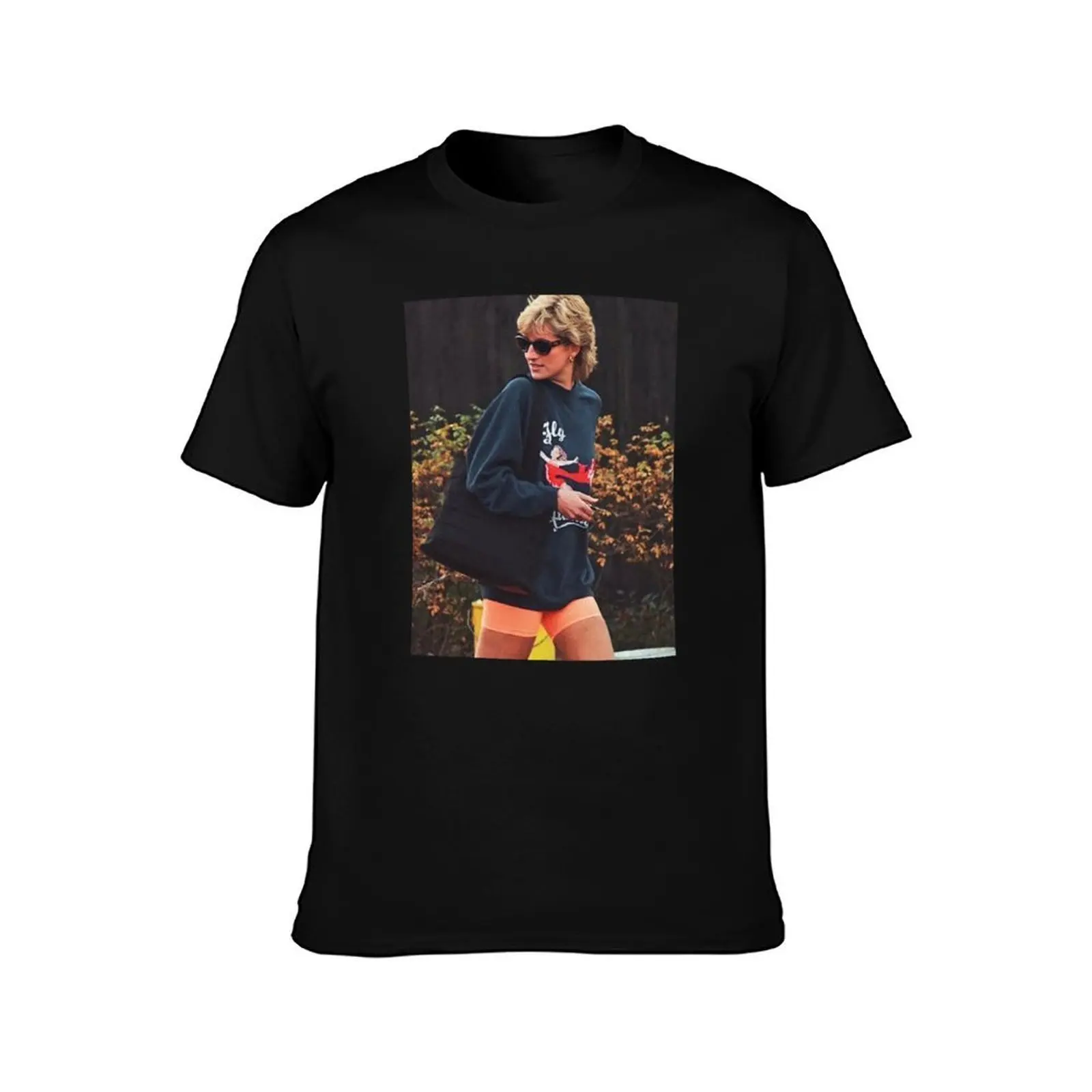 Princess Diana Street Style T-Shirt, Summer Casual Cotton Tee, Oversized Streetwear Tops, Vintage Graphic Print, 100% Cotton