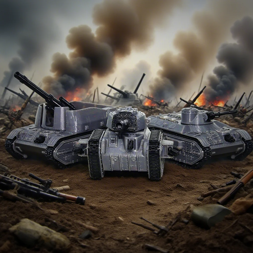 Riemann Russ Tank 3D Printed Military Tabletop Game Chess Model Display Piece  Empire Star Boundary 
