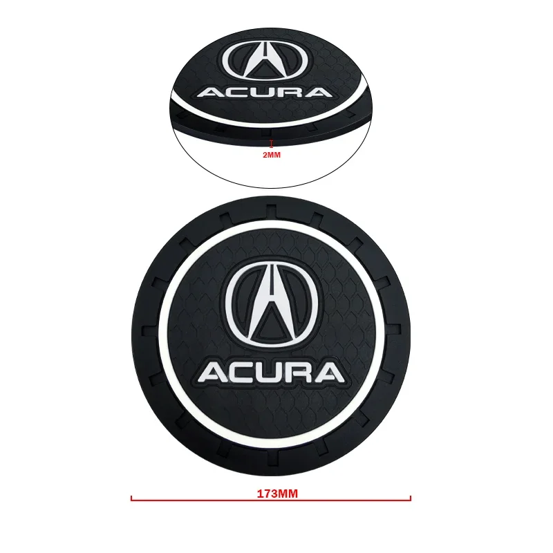 Car Coaster Water Cup Slot Non-Slip Mat Pad Emblem Interior For Acura RDX Integra TLX CDX MDX RDX ZDX TLX TLX-L RLX TSX 2004 RSX