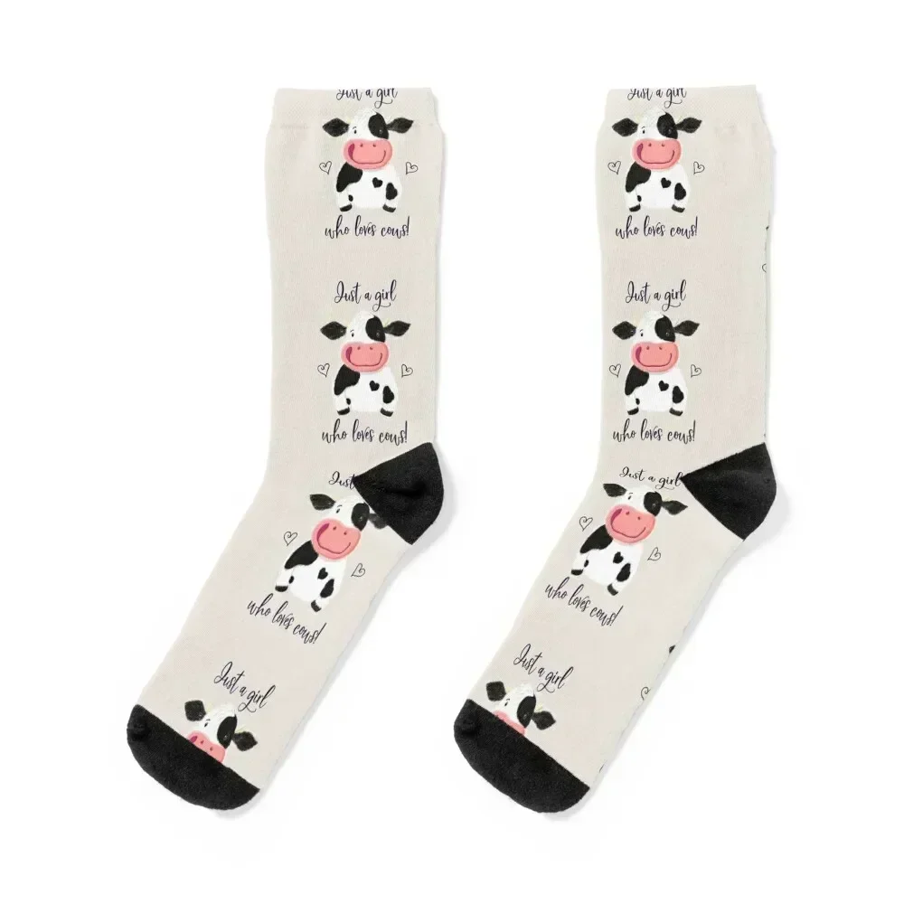 

Just A Girl Who Loves Cows! Hearts And Holstein. Socks warm winter with print winter gifts basketball Boy Socks Women's