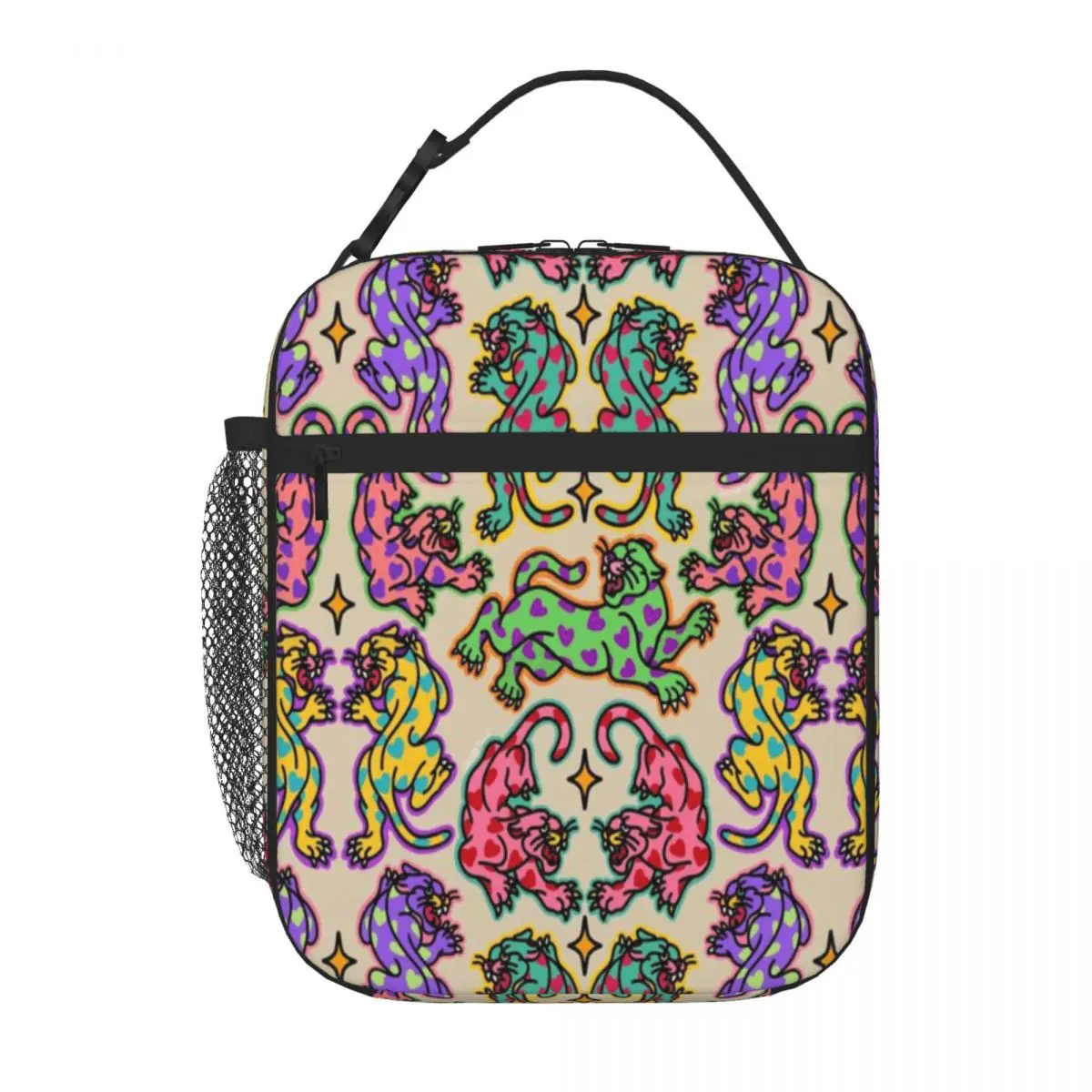 Bestselling Love Panthers (shiratwig) Floral Food Storage Bag Office Daily Nylon Lunch Bag