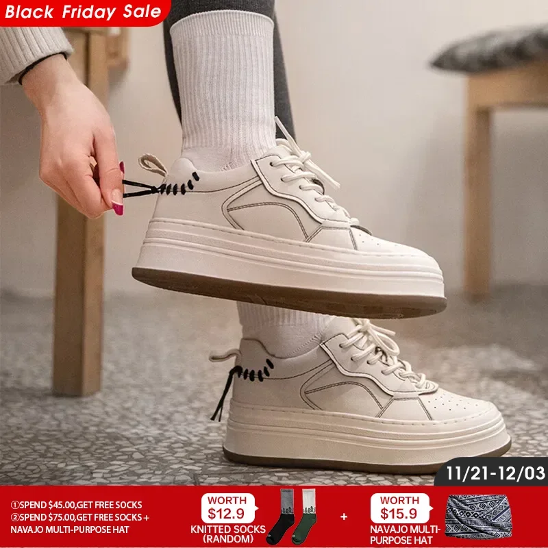 Maden-Thick Bottom Vintage Casual Shoes for Women, Brand Designer, Sport Sneaker, Female Round Toe Athletic Skateboard Shoes