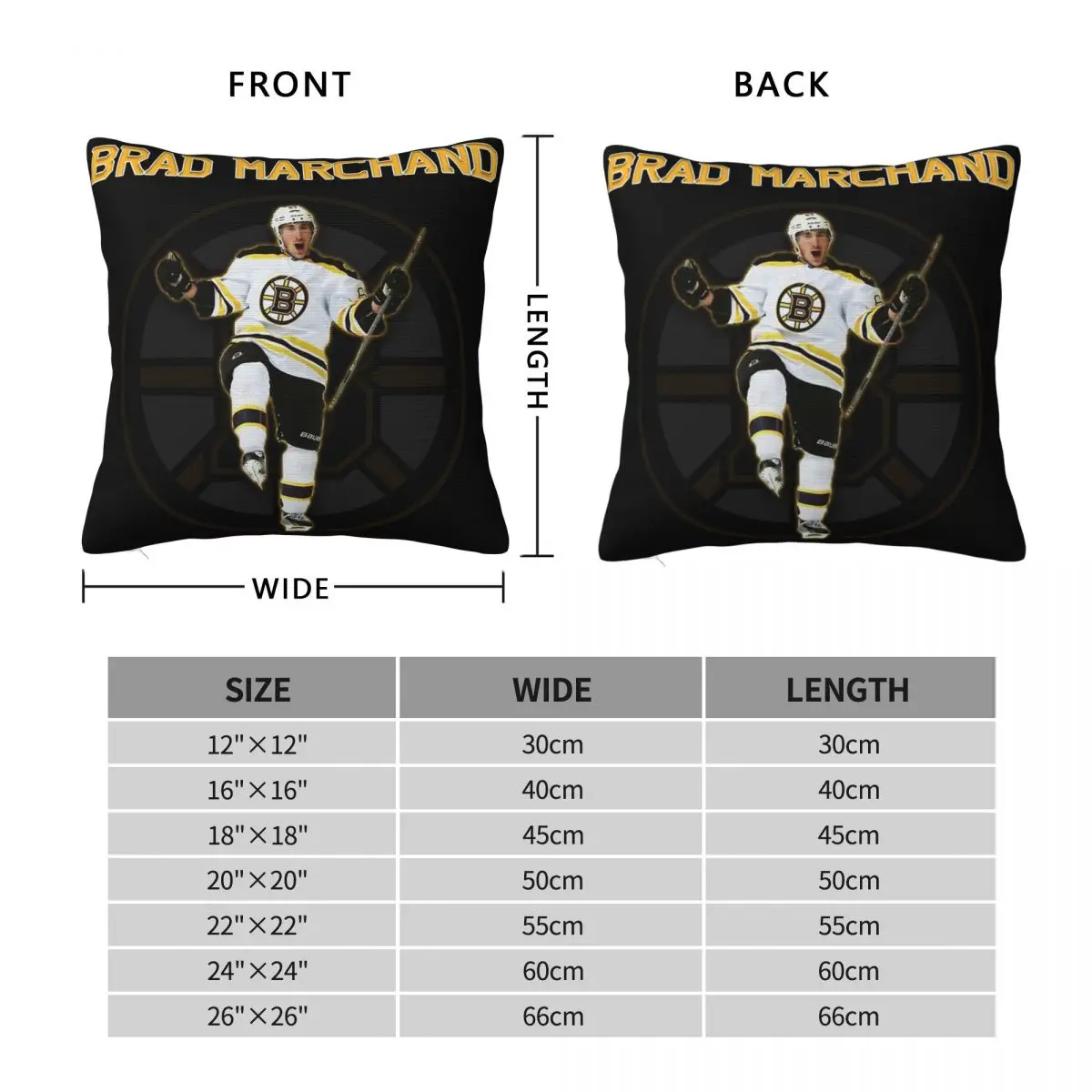 Brad Marchand Pillowcase Polyester Linen Velvet Printed Zip Decor Pillow Case Home Cushion Cover 18