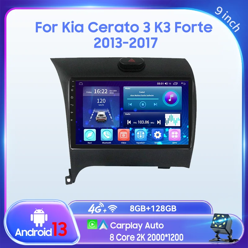 

QSZN For Kia Cerato 3 K3 Forte 2013-2017 2 din Android 13.0Car Radio Multimedia Video Player GPS Navigation 4G Carplay Head unit