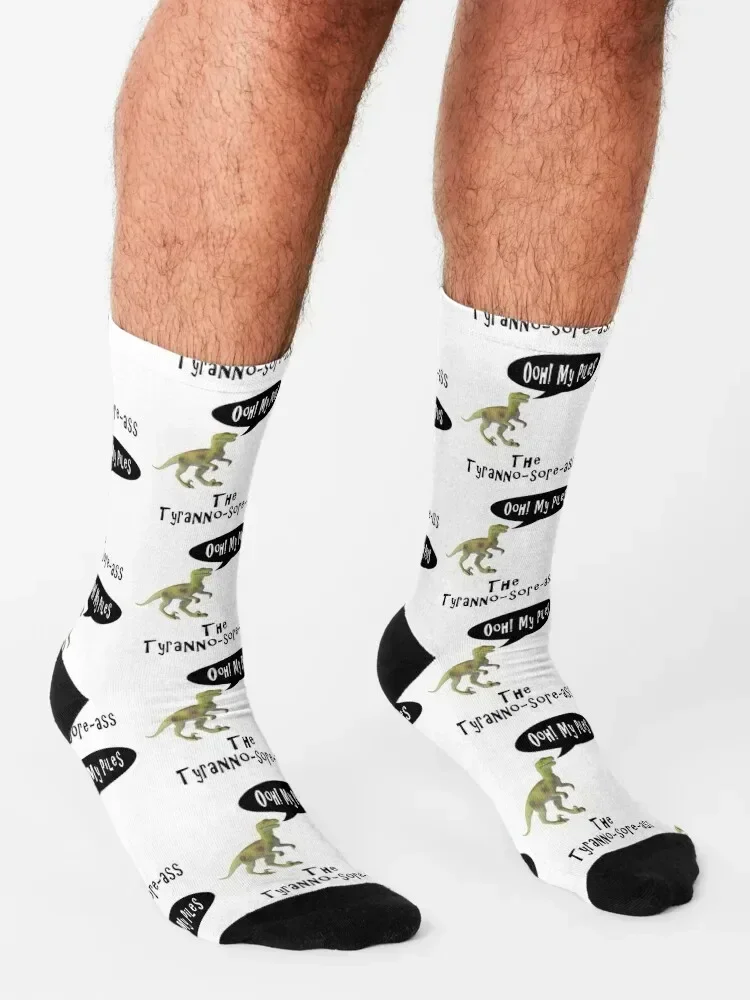 Prehistoric sicknesses under dinosaurs - Hemorrhoids - the Tyranno-sore-ass. Socks hiphop heated Rugby luxe Socks Women Men's