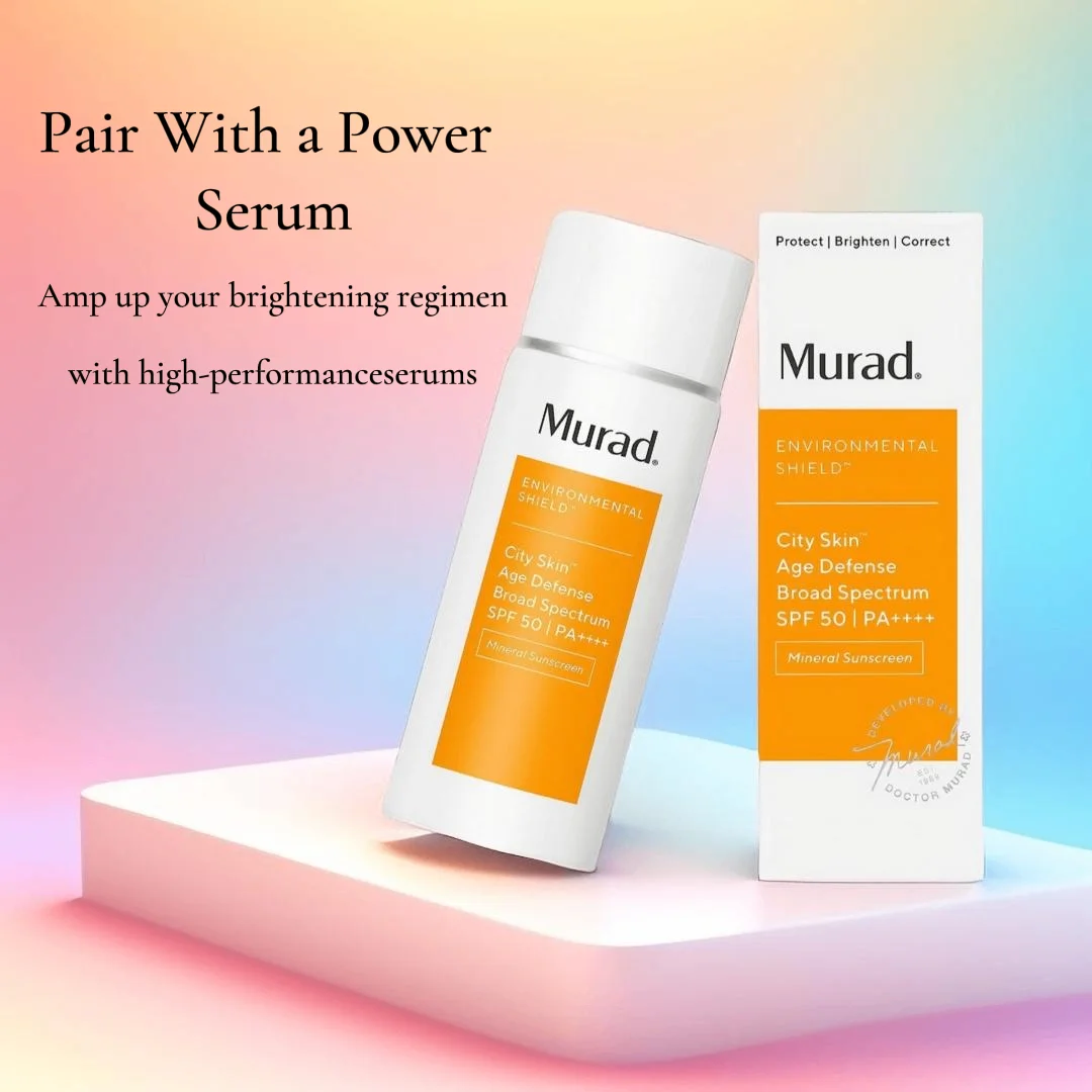 Murad Environmental Shield City Skin Age Defense Broad Spectrum SPF 50 100% Mineral Sunscreen Blue Light Defense for Face