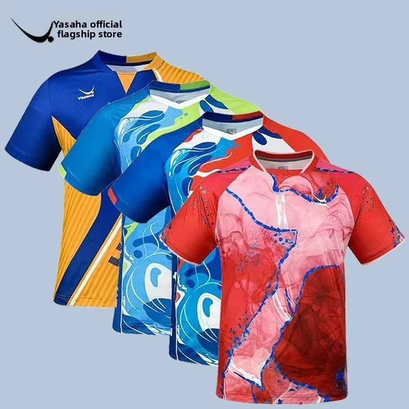 

YASAKA new table tennis clothes short sleeves breathable quick dry breathable unisex short sleeve sportswear competition clothes