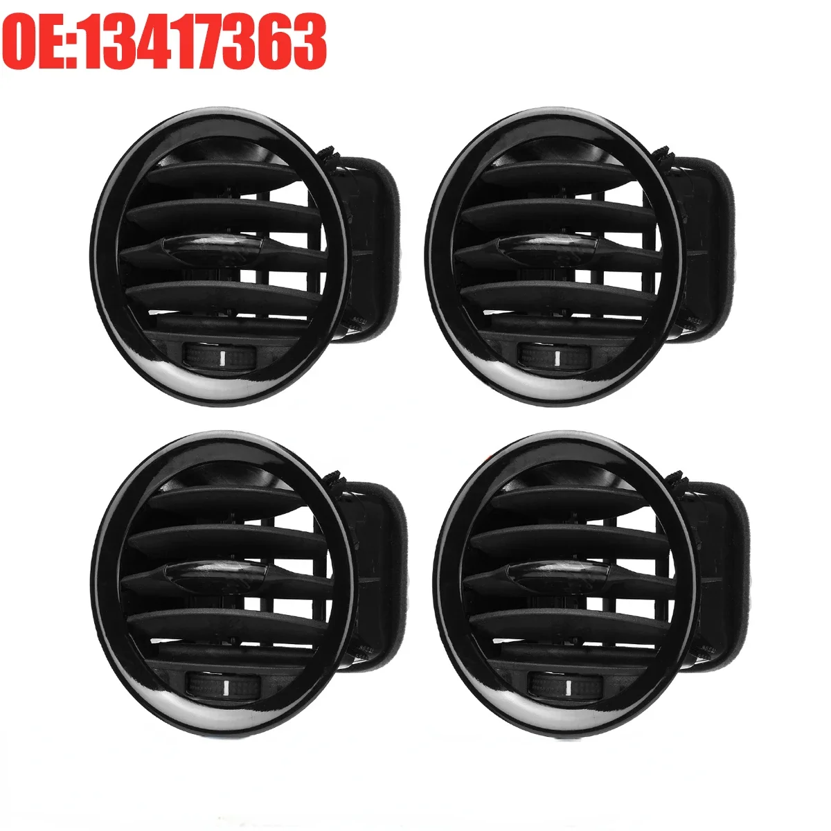 Car Interior A/C Air Vents Nozzle Black Air Conditioning Air Outlet Grille for OPEL Vauxhall ADAM / CORSA D - 2201099 13417363