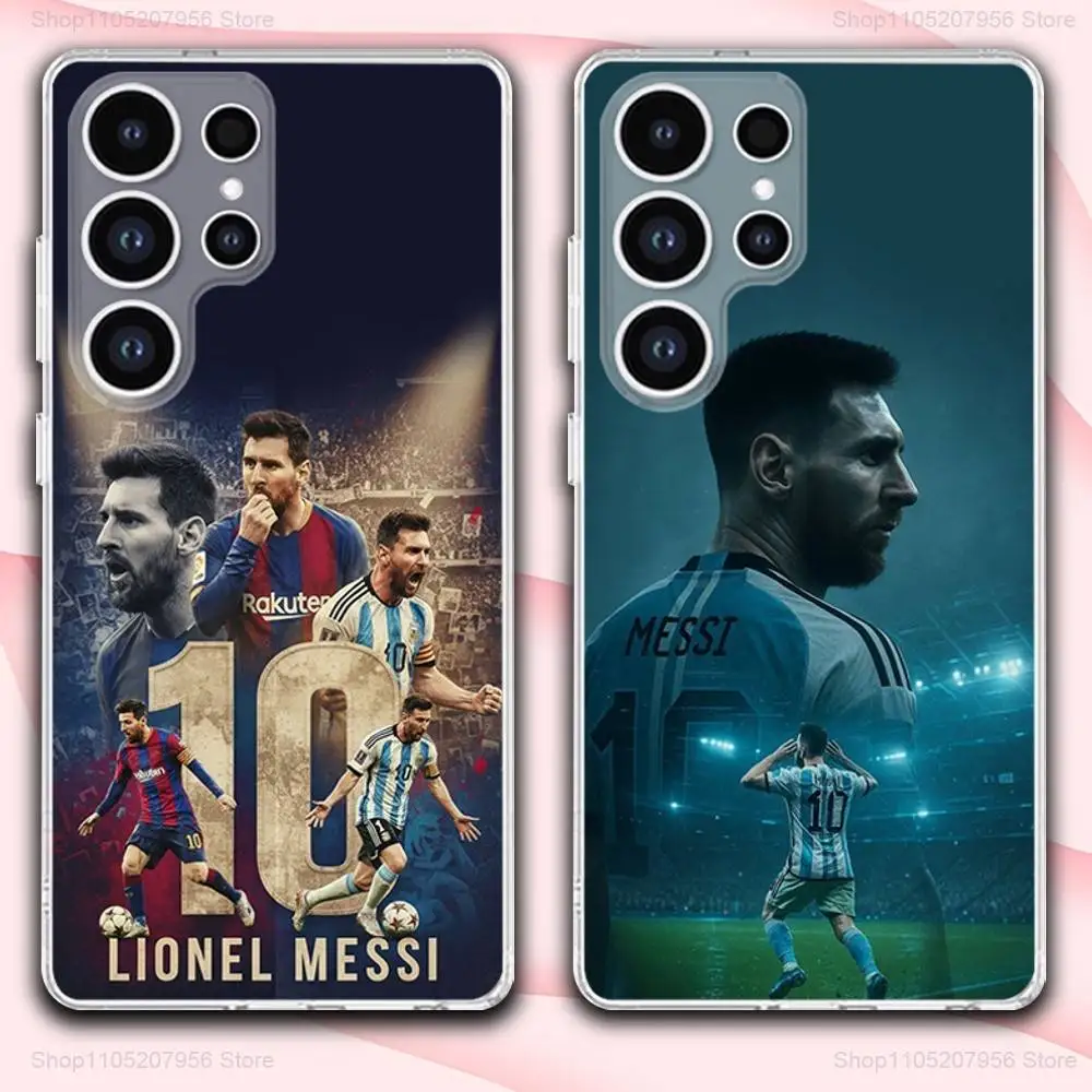 

No. 10 M-MessiS Football Phone Case For Samsung A30,71,51,S9,10,20,Ultra,FE,Lite,S25,24,22,23,21,PIus,Transparent, Silicone