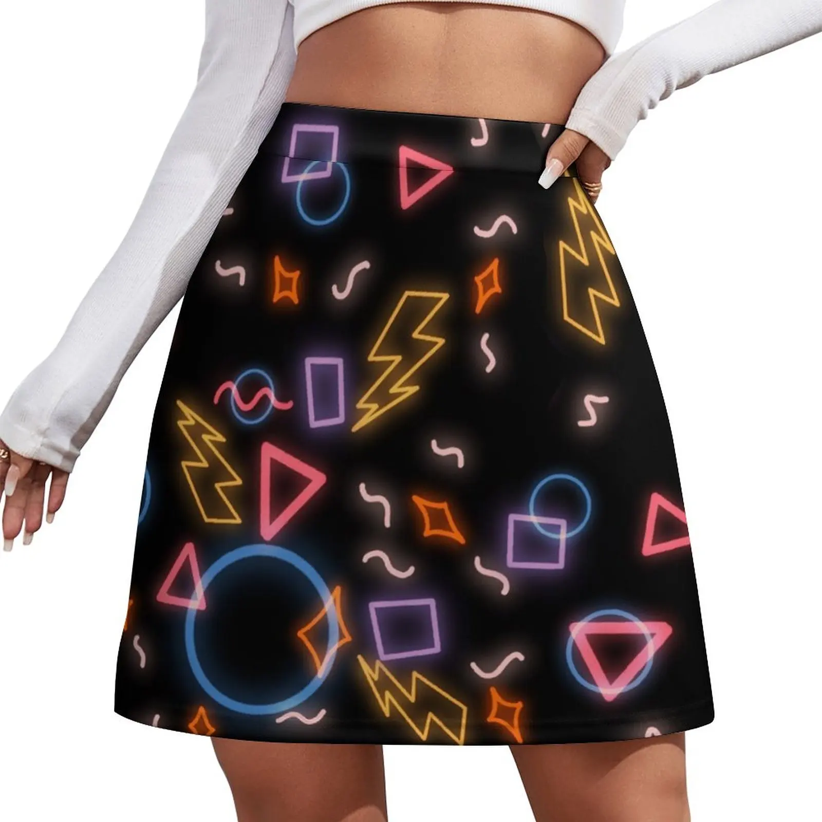 80s arcade floor pattern Mini Skirt Summer dress korean clothes ladies Women's clothing dresses summer woman 2024