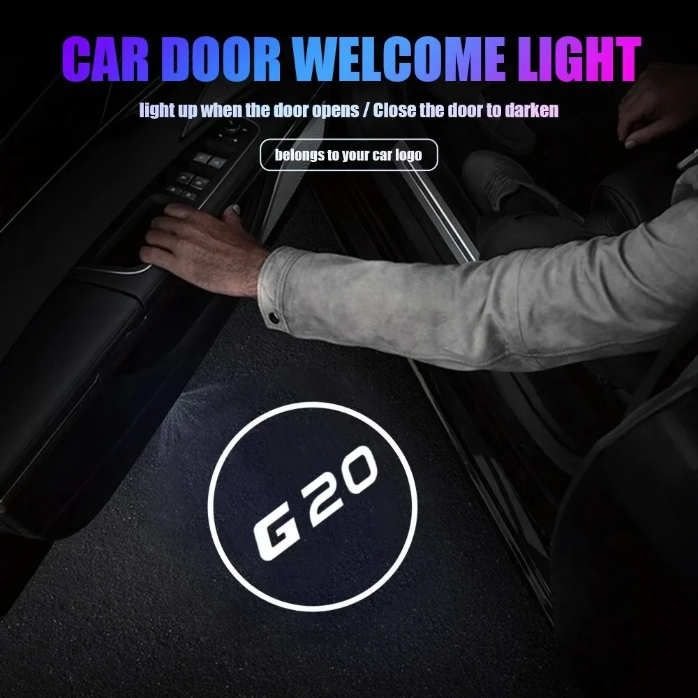 2PCS LED Car Door Projector Welcome Lights For BMW 3 Series G20 2020 Ghost Shadow Badge Logo Lamp Auto Decor Accessories