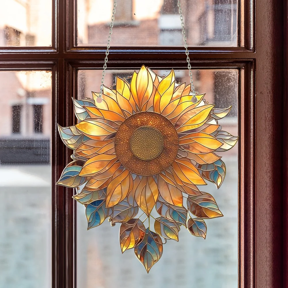 Colorful Sunflower Outdoor Hanging Walls Art Large Sunflower Fence Garden Decoration For Patios Decor