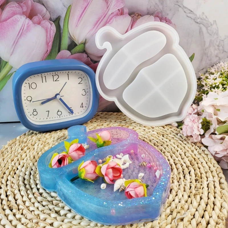 Molde De Silicone Para Armazenamento De Coaster, Molde De Resina Epóxi, DIY, Adorável Em Forma De Acorn, Prato De Bandeja, Decoração De Mesa, Bugigangas De Jóias, Placa De Armazenamento