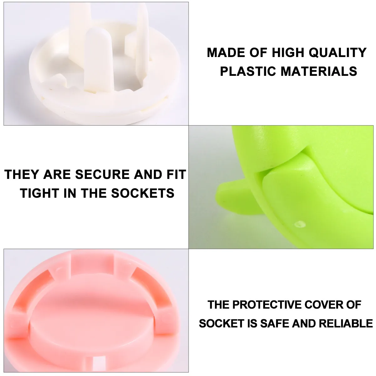 

60Pcs Socket Covers Protective Cover for Socket Simple Design Practical Use Good Experience Home Safety Plug Covers