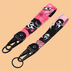 Horror Movie Short Rope Wrist Strap Lanyard for Phone Tag Keychain Key Ring Holder Halloween Accessories