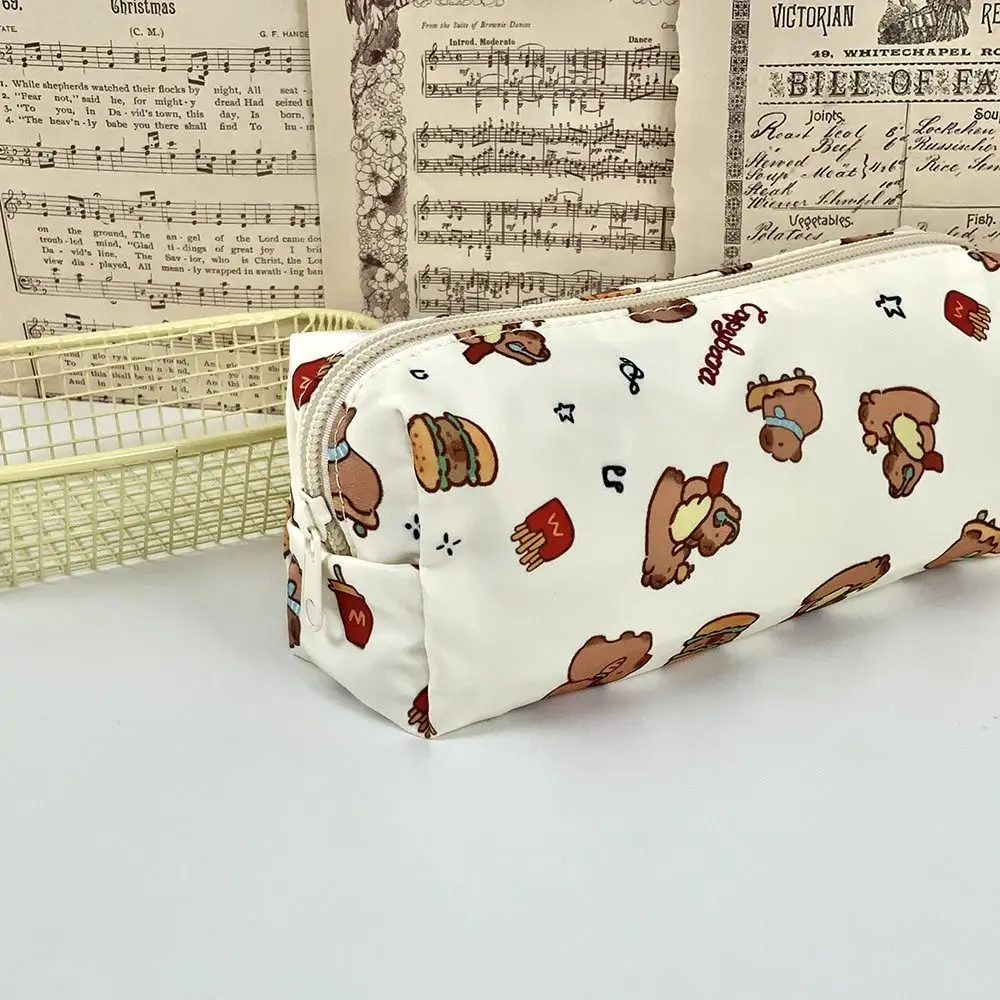 Cute Multifunctional Pen Bag Large Capacity Capybara Pencil Case Stationery Organizer Gift