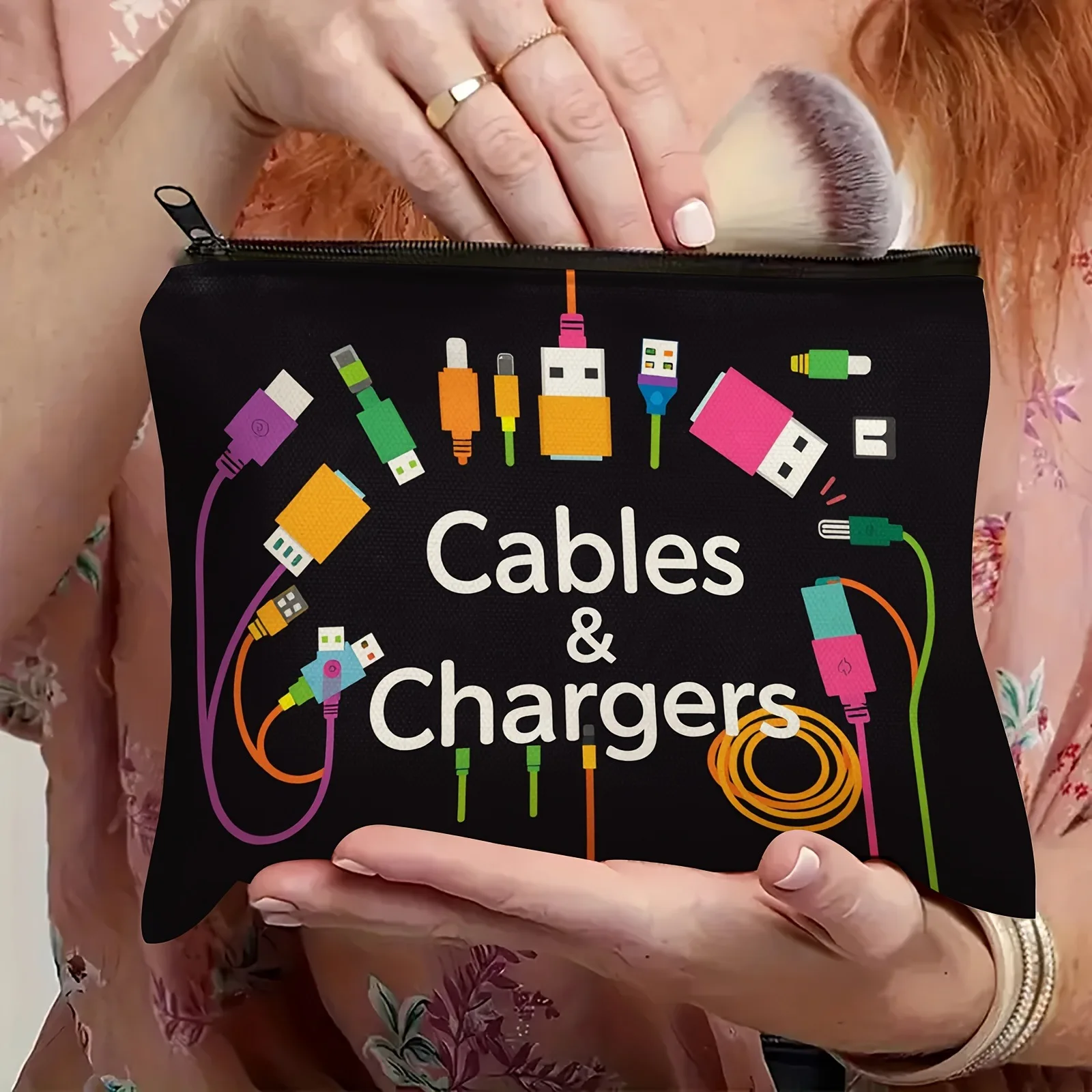 Fun Theme Classification Storage Bag Meds/snacks/data Cable Portable Zipper Bag Personalized Funny Carry on Organizing Bag