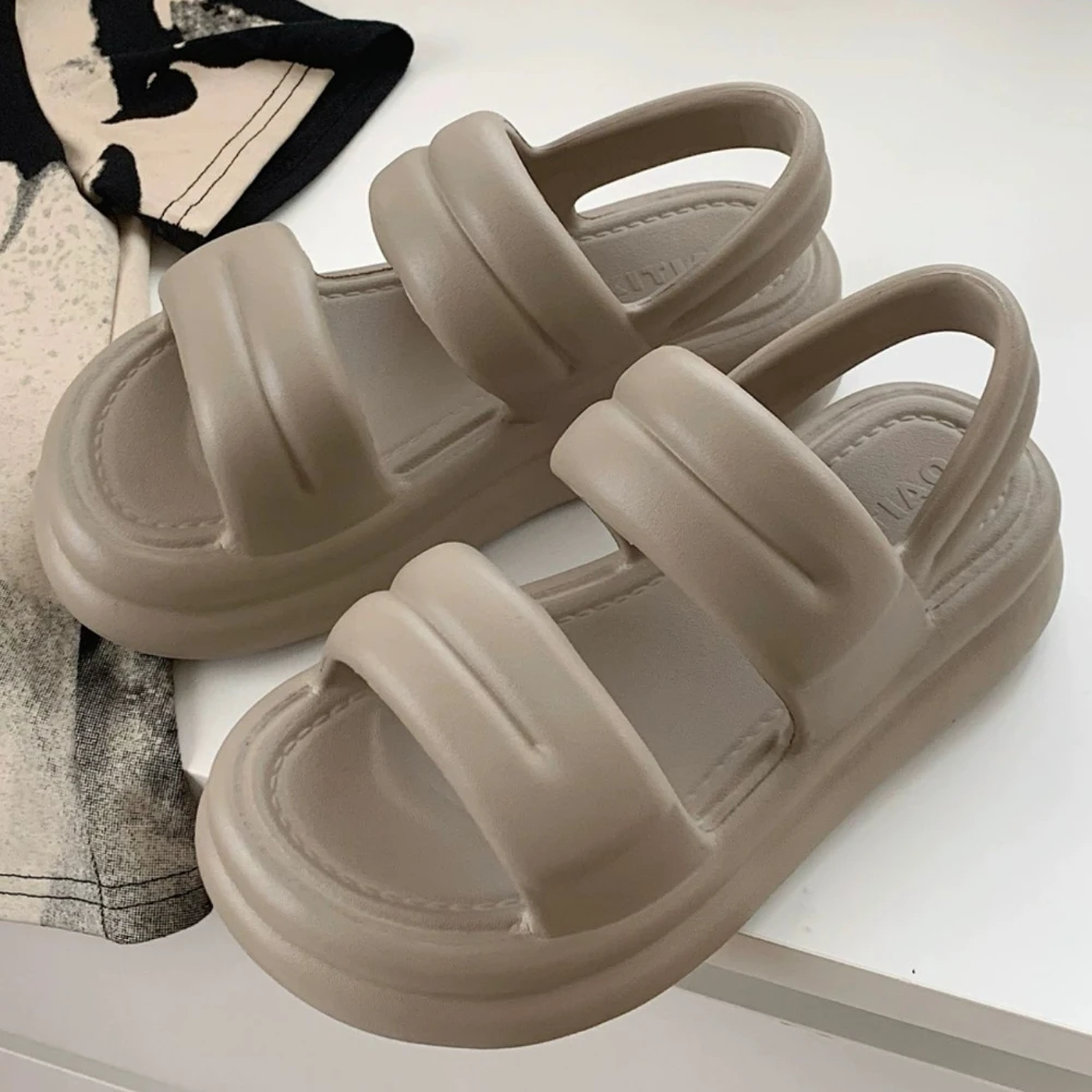 Double Band Soft Sole Thick Bottom Women Slippers Slides Bathroom Beach Indoor Sandals Summer Couple Shoes