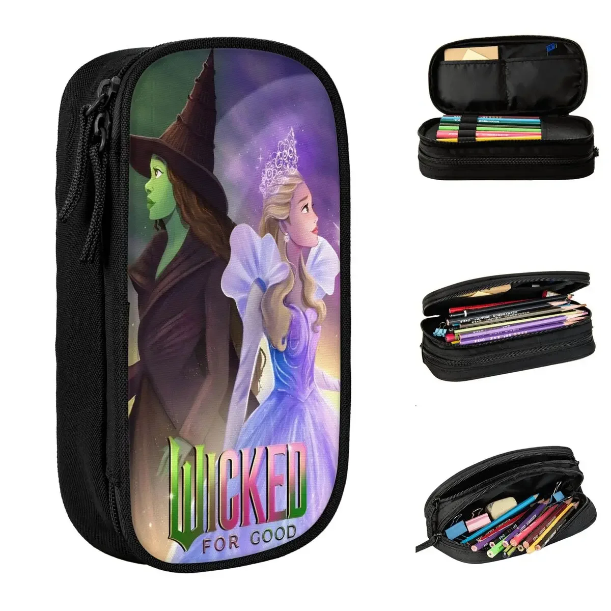 Wicked For Good Pencil Cases Fantasy Film Pencilcases Pen Box for Student Large Storage Pencil Bags Students School Stationery