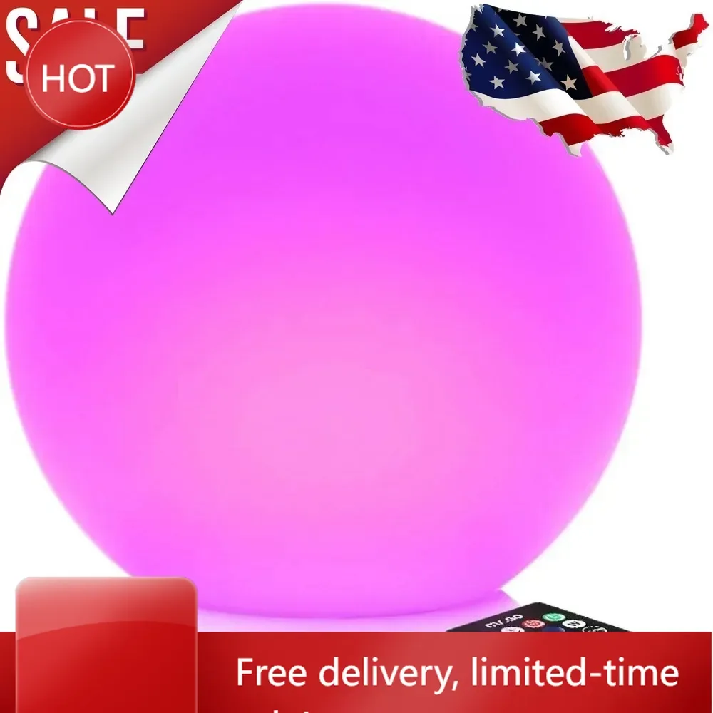 

Hot salesCustomizable Mr.Go 12-inch Rechargeable LED Ball Light, RGB Color-Changing Globe Orb Lamp w/Remote, Home Kids Room Bedr