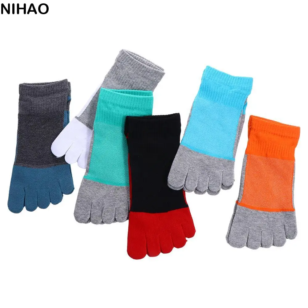 Mesh Colorful Comfortable Anti Friction Pure Cotton Shaping Socks Men's Socks Five Finger Socks Ankle Socks No Show Ankle Socks