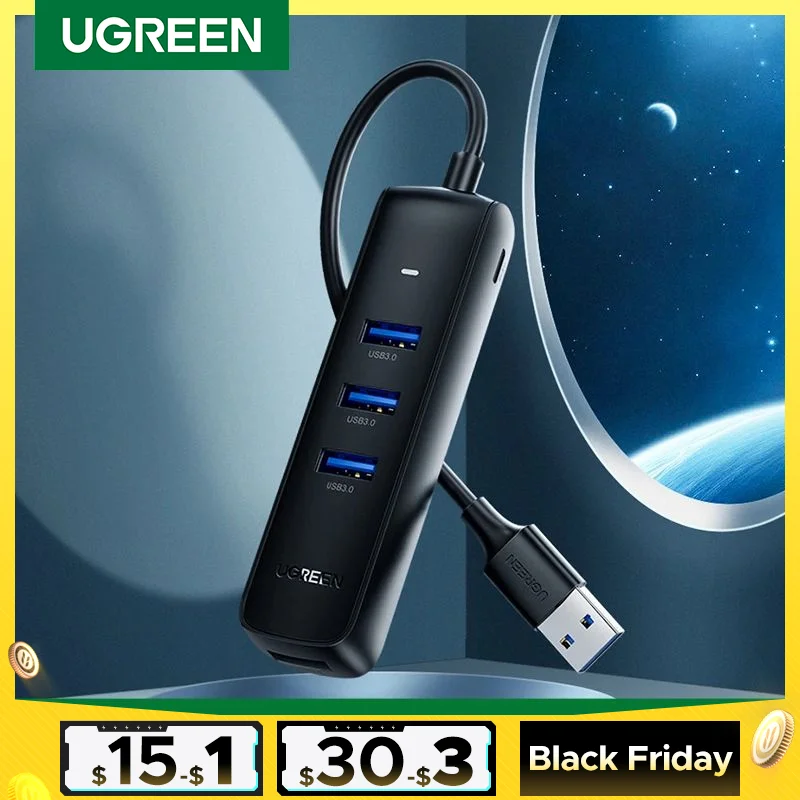 UGREEN USB HUB 3.0 2.0 HUB Ultra Mini 4 Port USB 3.0 Splitter Micro USB Hub Adapter for MacBook Pro Surface MateBook PC USB HUB