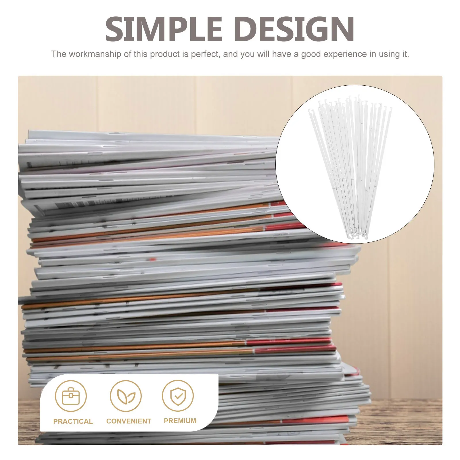 Ganchos de tiras colgantes, Clips de varilla de hierro blanco, accesorios de oficina, soporte para documentos que ahorra espacio, organizador montado en la pared para la escuela