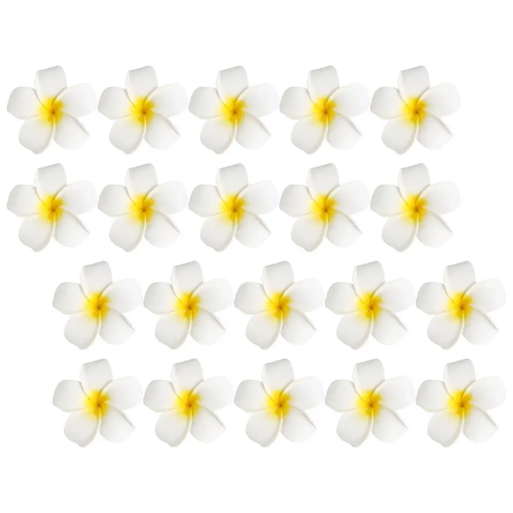 

20Pcs Plumeria Flower Hair Barrettes Nonslip Dentate Design for Women Wedding Beach Party Fashion Hair Styling