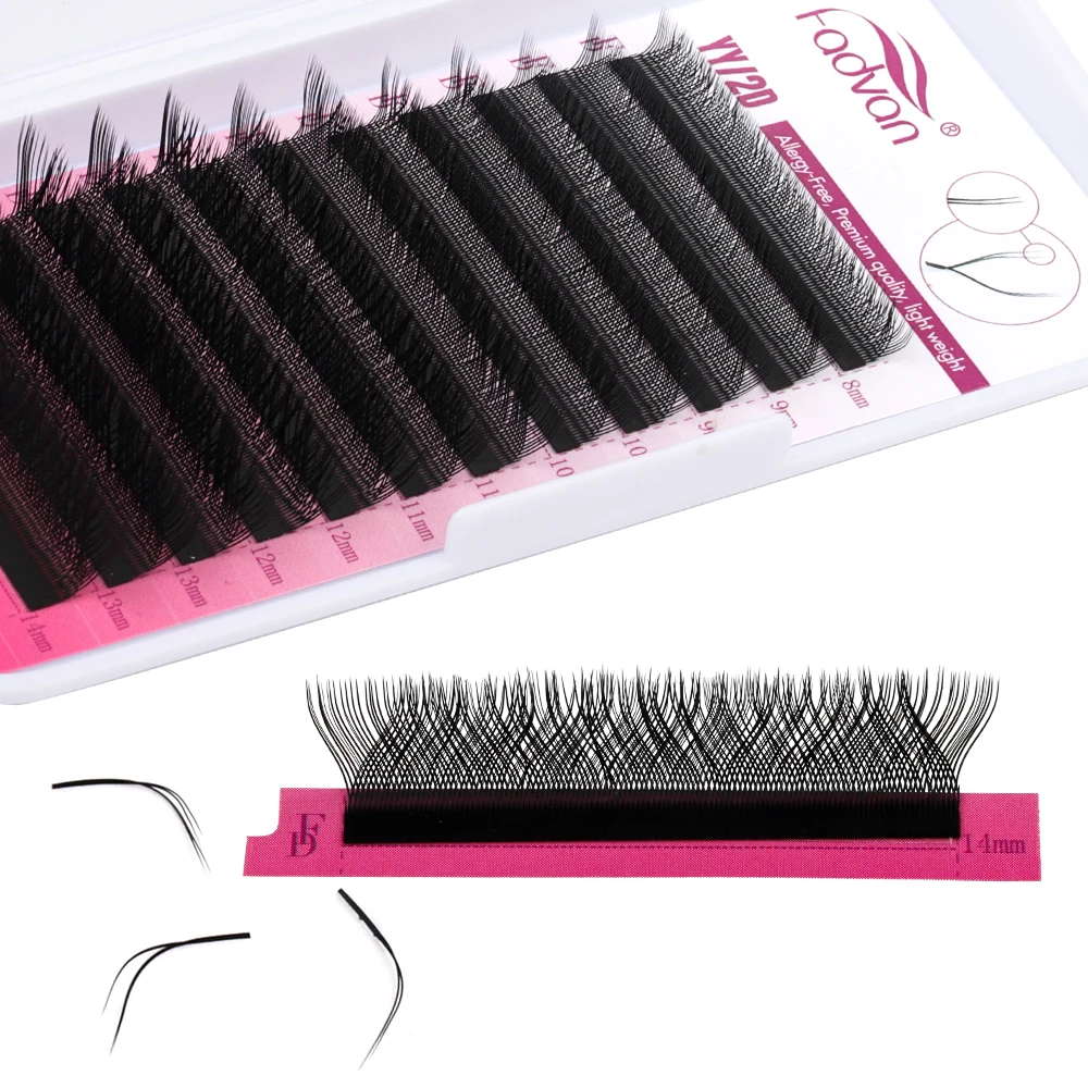 Fadvan-Extensions de Cils en Forme de L, 0.07 Naturels, Doux, Préfabriqués, en Forme d\'Éventail, YY