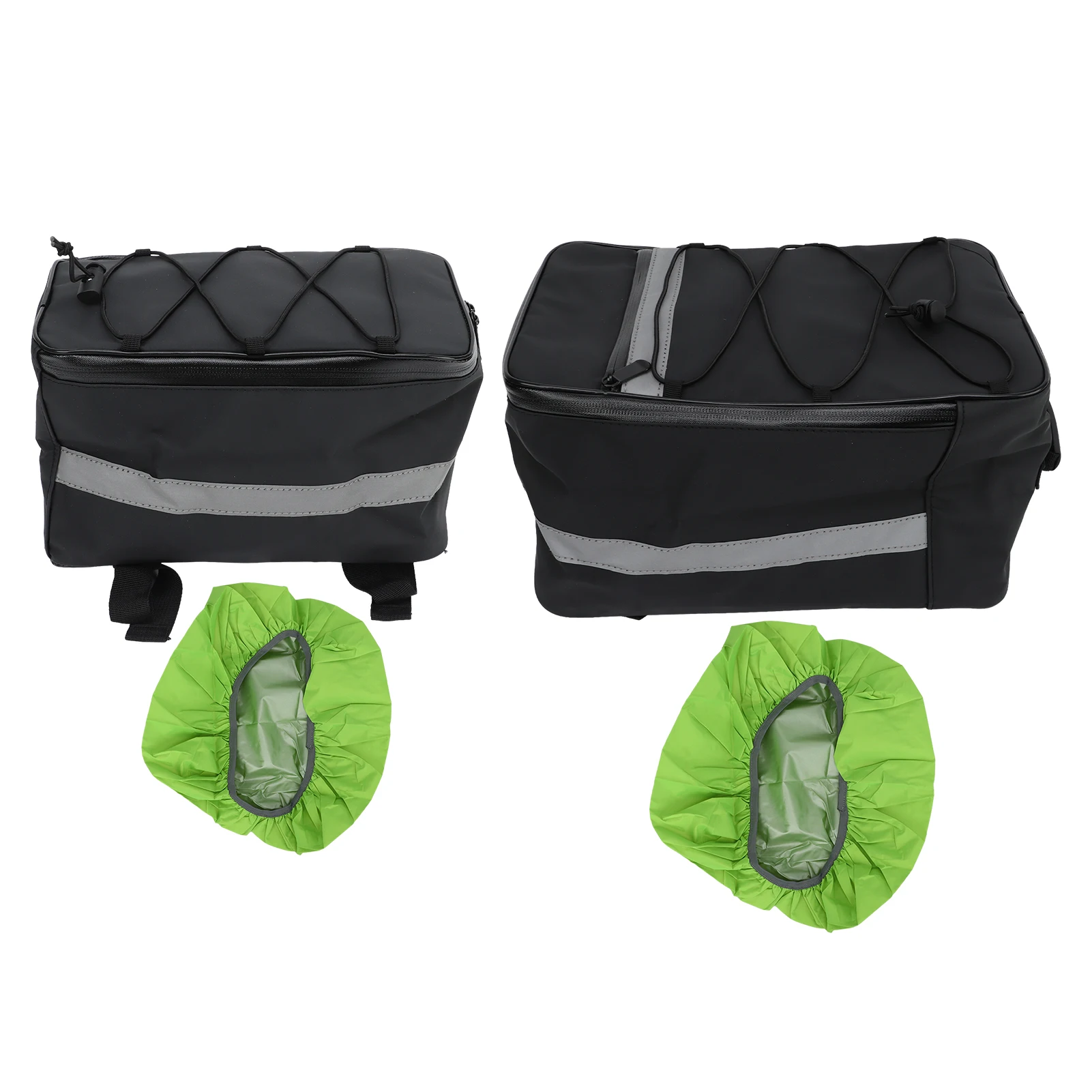 

Back Rack Bag Reflective Adjustable Cord Bike Rear Rack Bag Stable Closure with Rain Cover for Outdoor Cycling