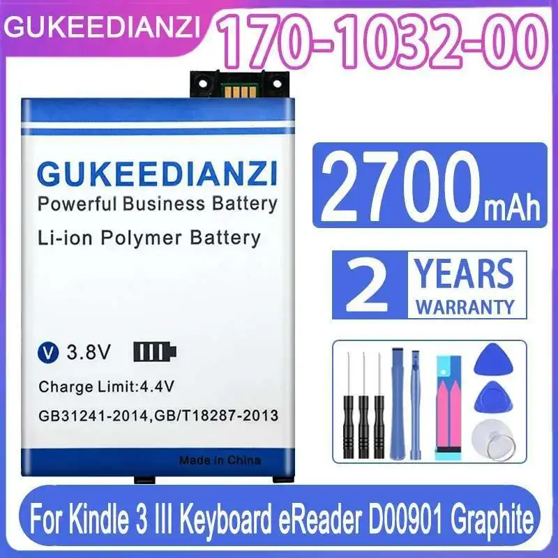 

Stable 2700Mah For Kindle 3 Iii Keyboard Ereader D00901 Graphite Tablet Battery 170-1032-00