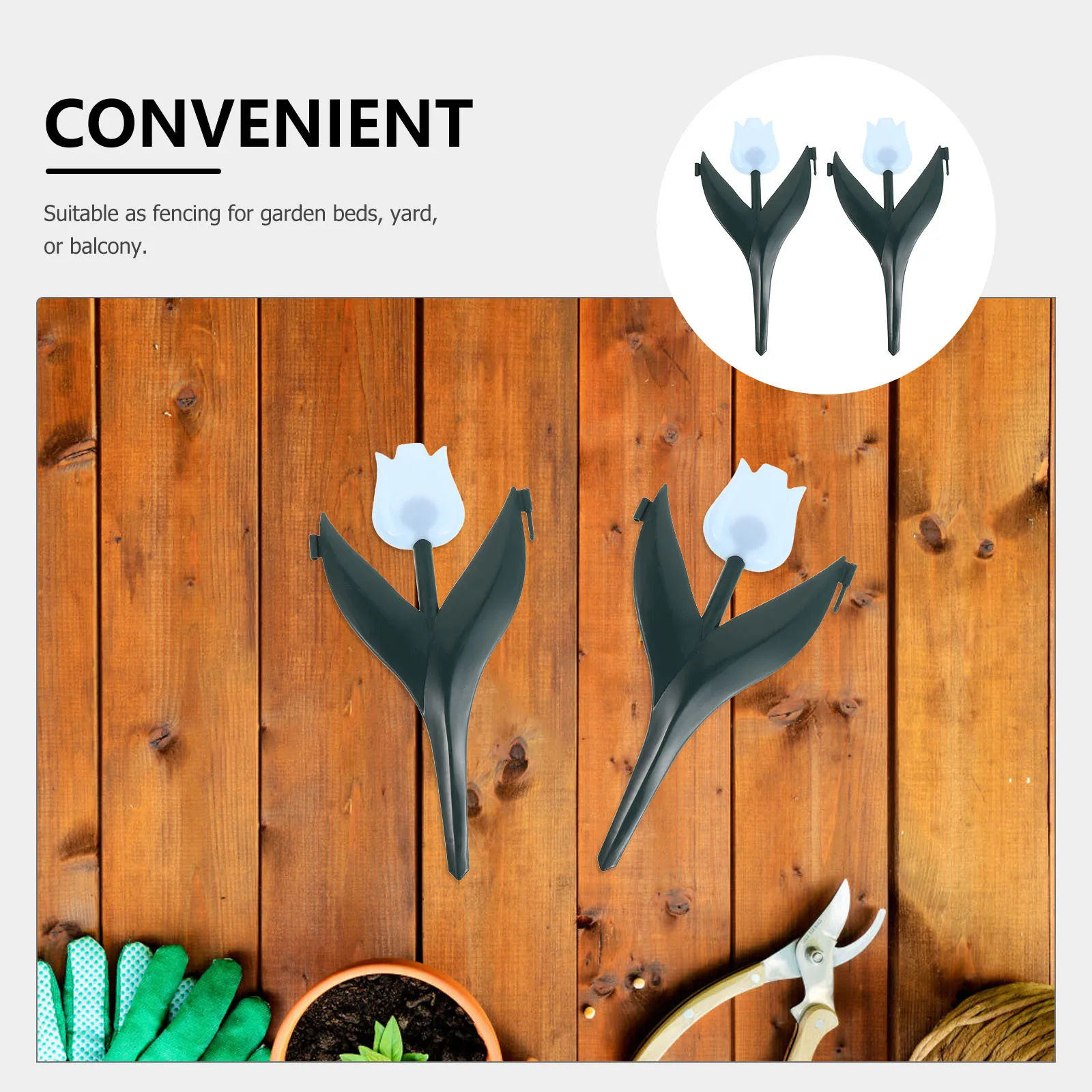 10pcs Outdoor Plastic Fence Garden Picket Fencing Artificial Tulips Landscape Edging Border For Yard Flower Bed Lawn Patio Decor