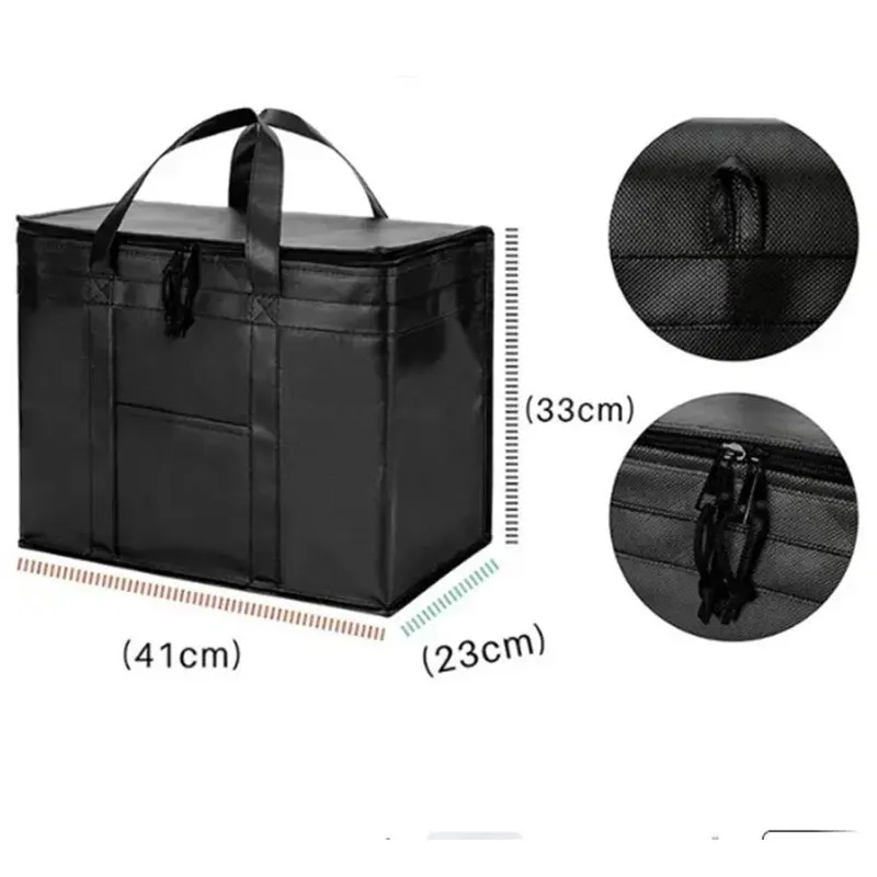 1 Pc Portable Insulated Cooler Outdoor Camping Travelling BBQ Catering Materials Zipper Bag Picnic Folding Insulated Bag