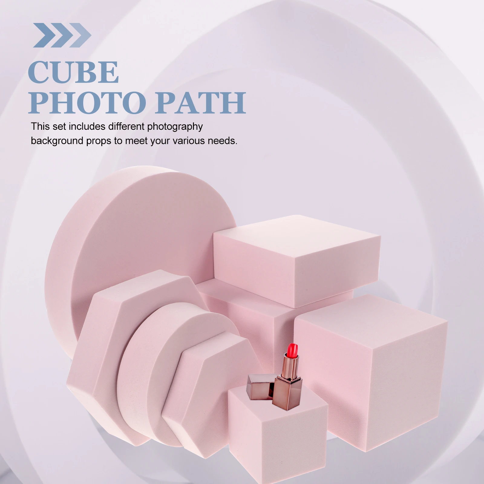 

8 Pcs Jewelry Geometric Ornament Set Chair for Photoshoot Wooden Baby Photography Prop Props Small Table Pink Display