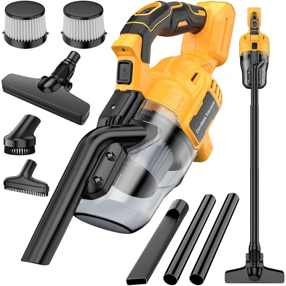 

Cordless Vacuum Cleaner for De-Walt 20V Battery, Handheld Electric Vacuum with Powerful Suction, 5 in 1 Hand Vacuum with 2 HEPA