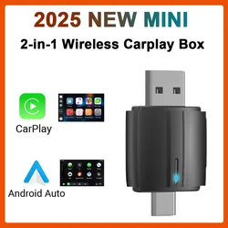 Wireless CarPlay Android Auto 2in1 Adapter Universal CarPlay Box Compatible with 98% Cars Wifi BT Connect Plug&Play CarPlay Box