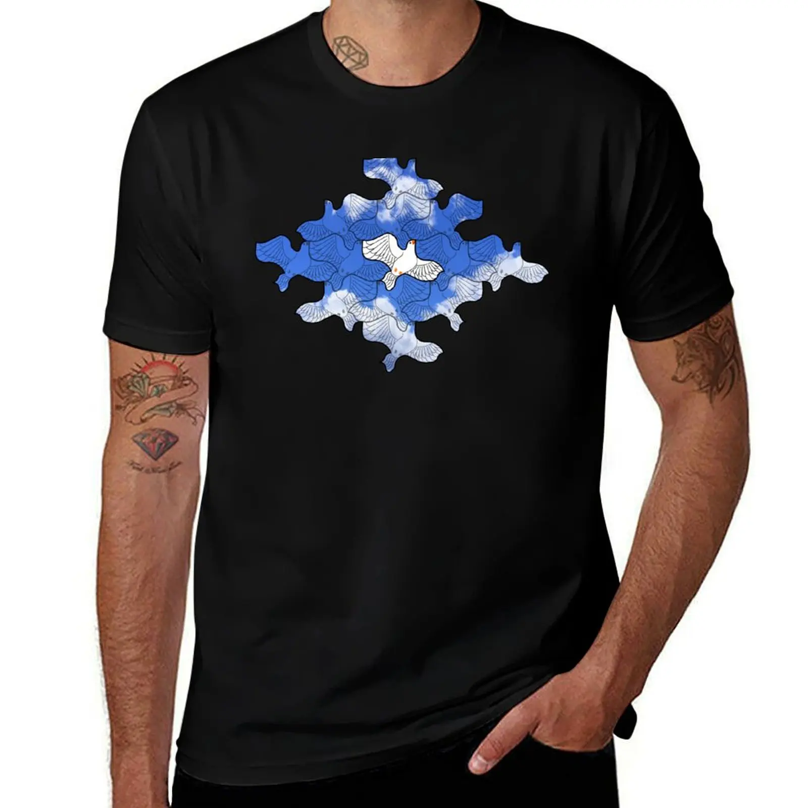 Visual Vertigo - Birds T-Shirt Summer Print Short Sleeve Tee T-Shirt