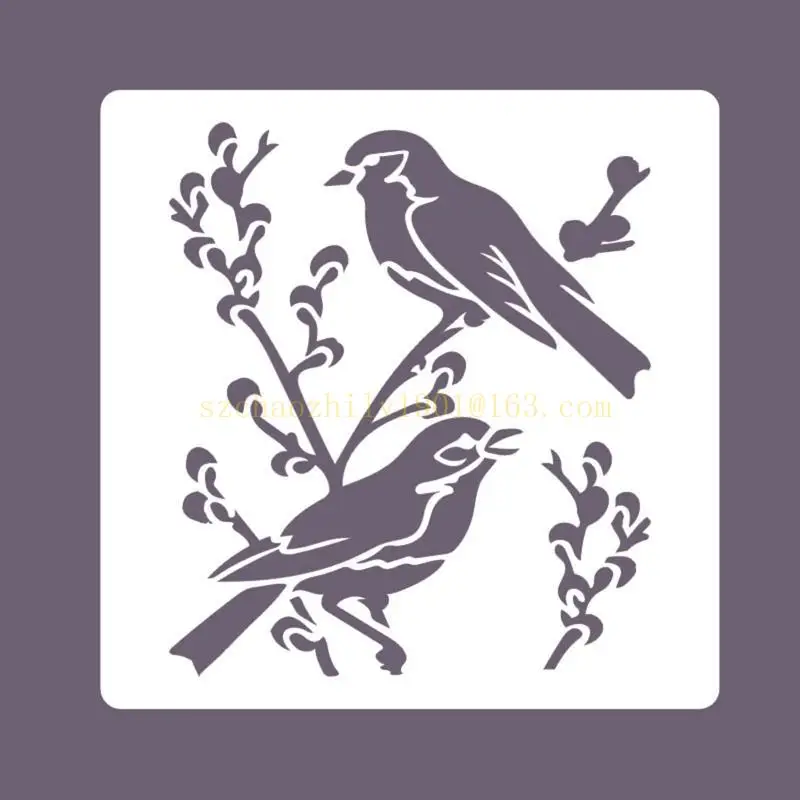 8 pacotes estênceis pintura, flores, pássaros, galhos, modelos desenho, reutilizáveis, ocos para amantes diy, crianças, meninos, meninas, estudantes