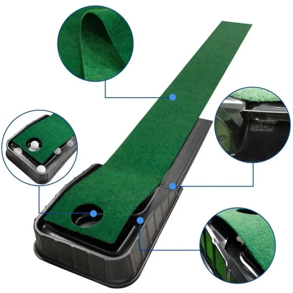 

Auto Ball Return Golfing Putting Mat Fairway Trainer Practice Equipment Putting Green Mat Hole &Slope Training Aids